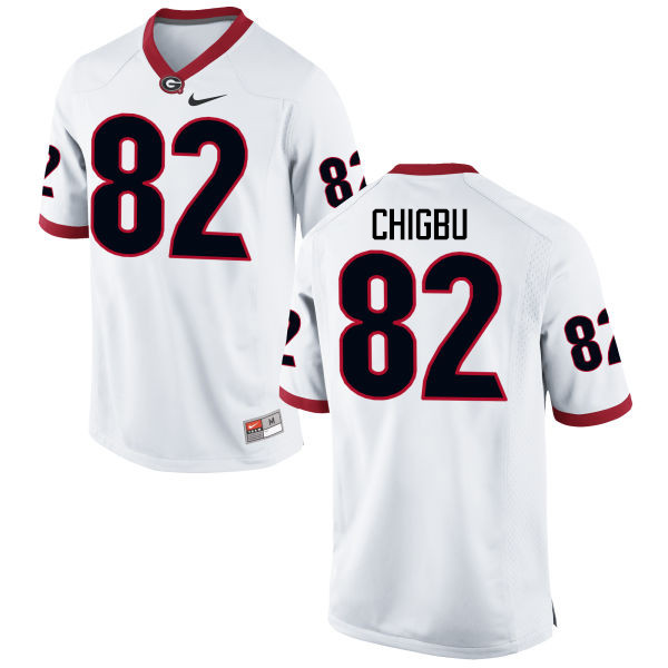 Men Georgia Bulldogs #82 Michael Chigbu College Football Jerseys-White